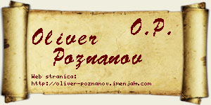 Oliver Poznanov vizit kartica